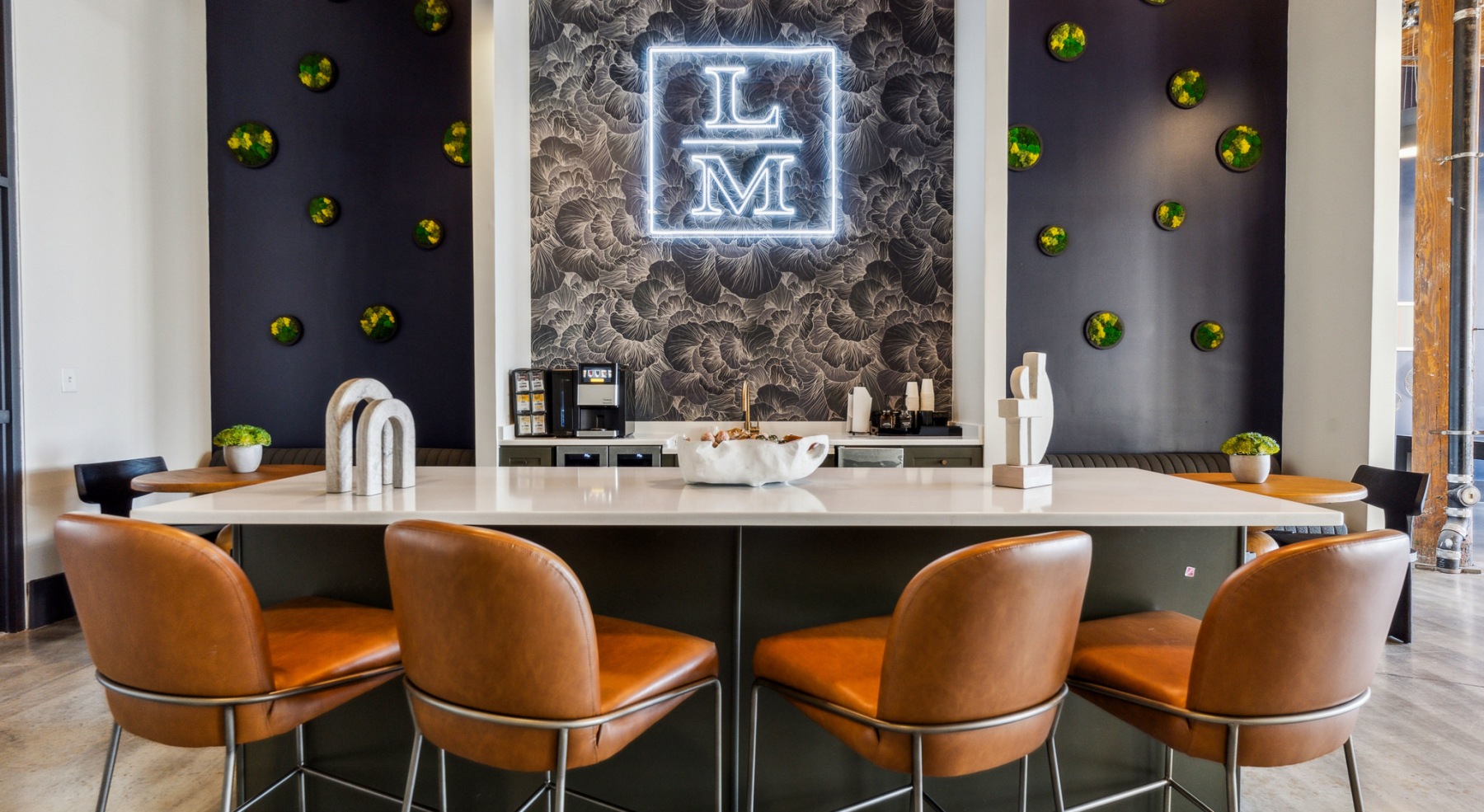 kitchen with large island and seating