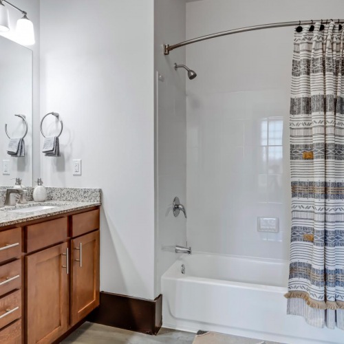 Bathroom options with thoughtful details a bathroom with a shower and sink