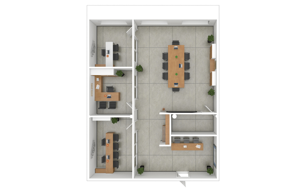 200-H - Studio floorplan layout with 1 bathroom and 1324 square feet (3D)