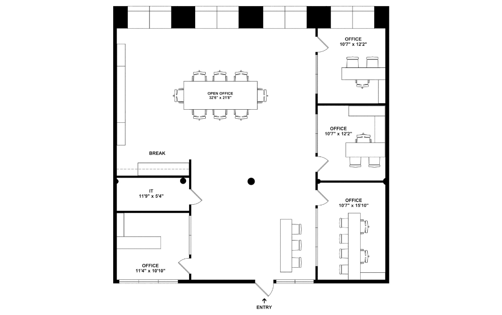 200-I - Studio floorplan layout with 1 bathroom and 1764 square feet (2D)