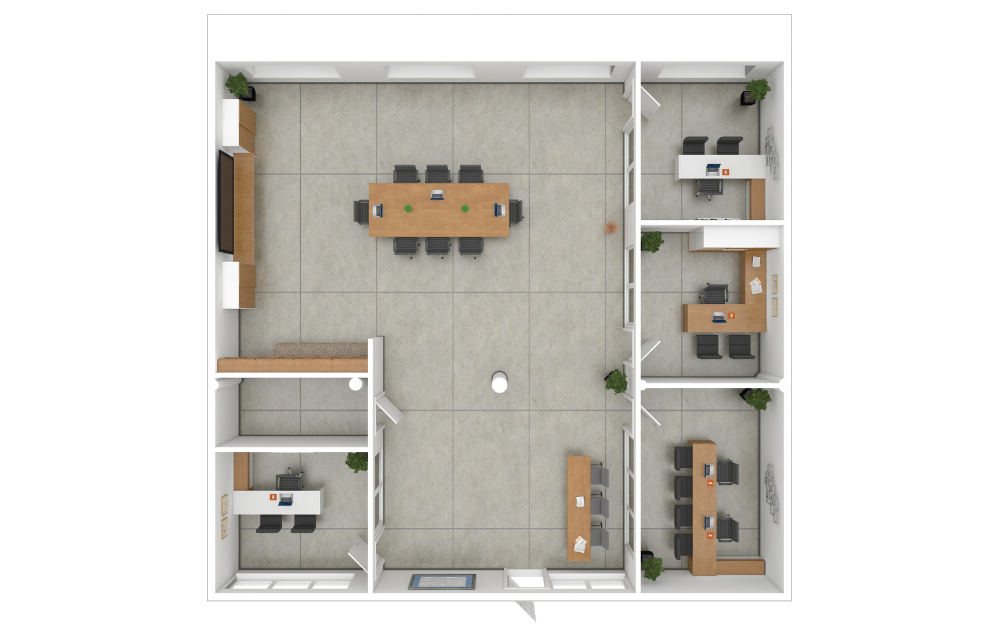 200-I - Studio floorplan layout with 1 bathroom and 1764 square feet (3D)