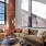 a living room with a fireplace