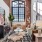 a living room with a large window