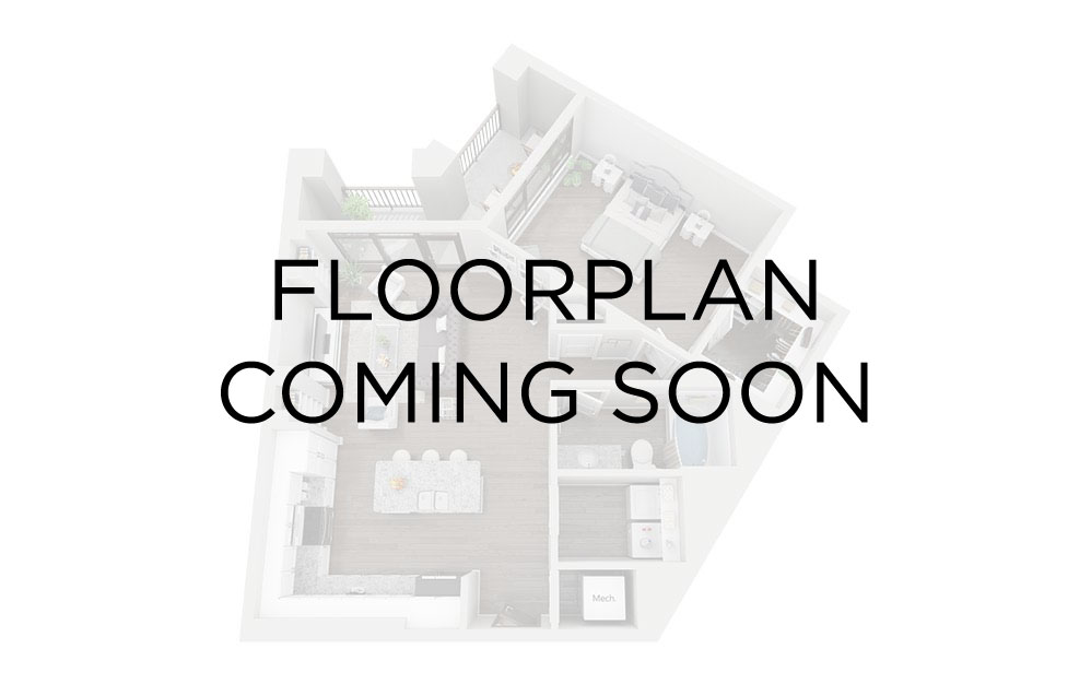 2F with Doors - 2 bedroom floorplan layout with 2 bathrooms and 1200 square feet